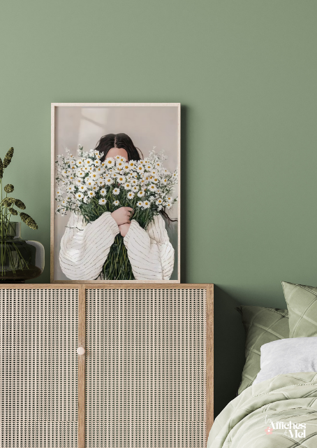 Affiche Bouquets de Marguerites – Illustration Florale Douce & Poétique