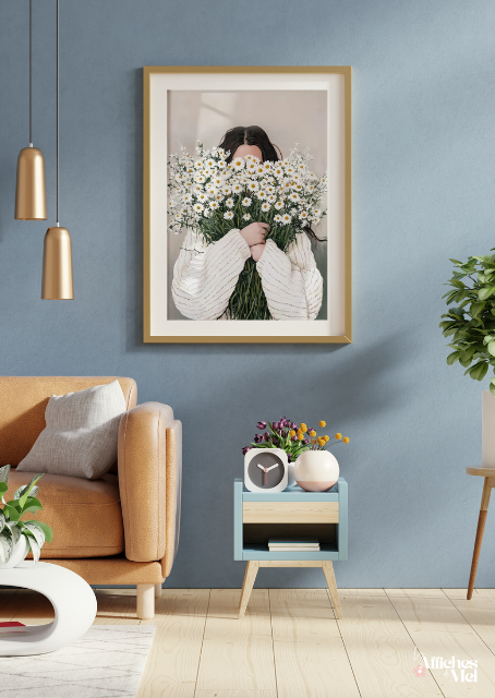 Affiche Bouquets de Marguerites – Illustration Florale Douce & Poétique