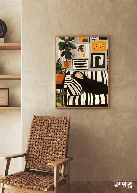 Affiche Moment Détente – Illustration Colorée & Artistique Bohème