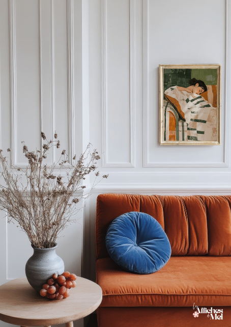 Affiche Repos Cosy – Illustration Douce & Intimiste sur Fond Vert