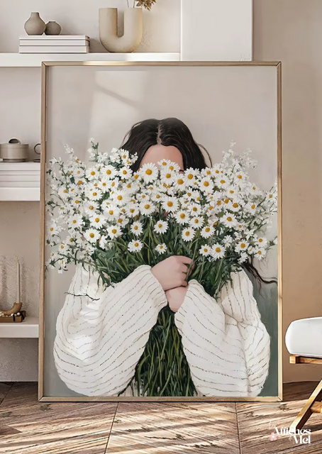 Affiche Bouquets de Marguerites – Illustration Florale Douce & Poétique