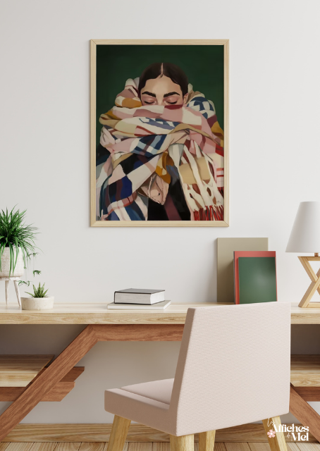 Affiche Cocooning Écharpe Colorée – Ambiance Chaleureuse & Hygge