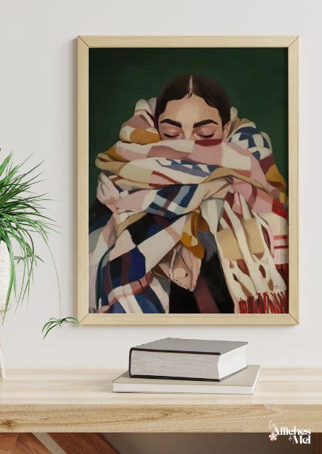 Affiche Cocooning Écharpe Colorée – Ambiance Chaleureuse & Hygge