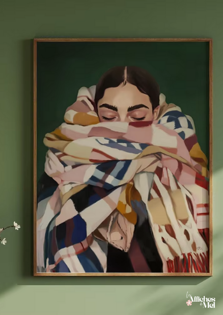 Affiche Cocooning Écharpe Colorée – Ambiance Chaleureuse & Hygge